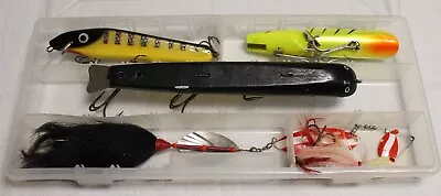 Lot Of 5 Used Muskie Fishing Lures Including Case • $22