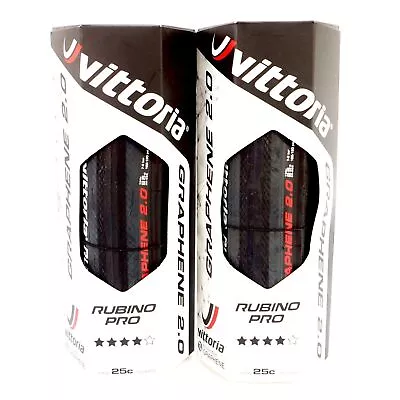 Vittoria Rubino Pro G2.0 Road Clincher Tire 700x25C Full Black 1 Tire Or 2 Tire • $41.90