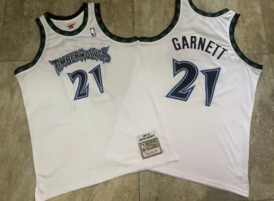 Minnesota Timberwolves Kevin Garnett White Vintage Throwback #21 Jersey • $45.96
