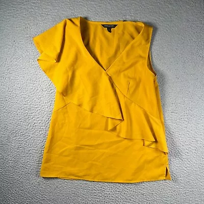 Banana Republic Blouse Womens XS Mustard Yellow V Neck Sleeveless Tank Top • £17.30