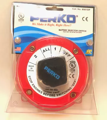 Perko 8501DP Marine Dual Battery Selector Switch For Boat/RV Motor NEW  • $25