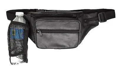 Men Women Genuine Leather Waist Bag Sport Jogger Fanny Pack Water Bottle Holder • $16.71