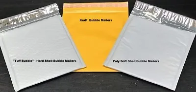 Choose Material & Quantity 1-3000 | Tuff Bubble Kraft Or Poly Bubble Mailers | • $10.29