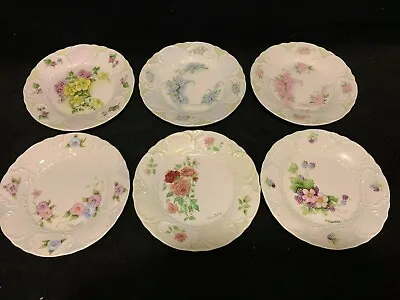 6 Floral Salad Plates 7.5” By Haas & Czjzek Signed Rumiko. Czech • $20.95
