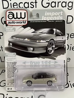 AUTO WORLD 1990 Mitsubishi Eclipse GSX LaSalle Silver Import Car 1:64 Diecast • $12.99