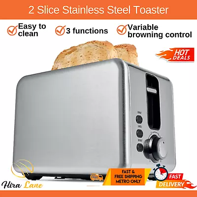 $28.17 • Buy Toaster 2 Slice Electric Stainless Steel With Wide Slots Crumb Tray Toast Slot