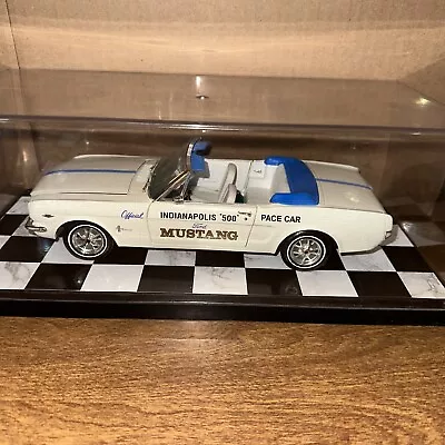 1965 Mustang Indy Pace Car   1/18 Scale  Die Cast  Car In Display Case. • $30