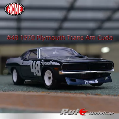 ACME 1:18 Plymouth Trans Am Cuda 1970 Models Of Black Alloy Simulation Car Model • £209.50