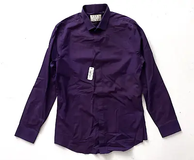 Thomas Pink Wilford Purple Super Slim Fit Superior 2 Fold 100s Dress Shirt 15.5 • $44.96
