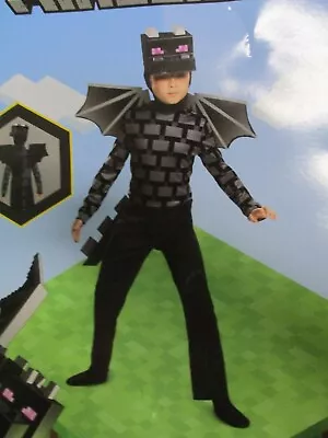 Ender Dragon Costume Boys Small 4-6 Minecraft Jumpsuit Mask Wings Tail READ New • $24.99