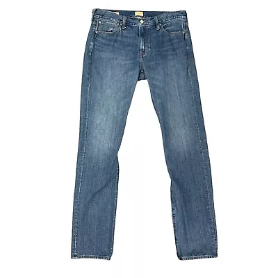 J Crew Jeans Mens 34 Blue 484 Slim Fit 5 Year Wash Cotton Denim AU661 • $29.94