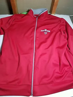 Antigua MLB Washington Nationals 2016 Postseason Red Jacket  Full Front Zip Sz L • $27
