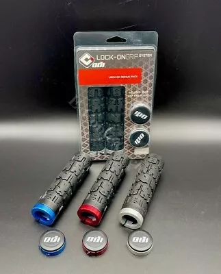 ODI Lock-On MTB Mountain Bike Grips Bonus Pack W End Caps--Rogue Style • $22.95