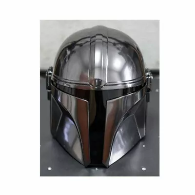 Steel Mandalorian Helmet With Liner And Chin Strap (For LARP/Costumes/Role Plays • $45