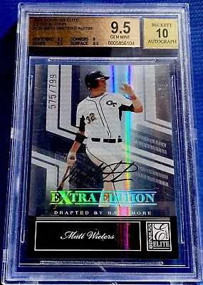 2007 Elite Extra Edition Matt Wieters Auto RC SP /799 BGS 9.5 GEM MINT (10 Auto) • $24.95