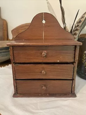 Antique Primitive Wood Spice Apothecary Cabinet Original Condition. • $50