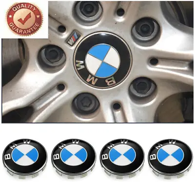 $15.88 • Buy Genuine 4PCS 68mm Wheel Center Hub Caps Logo Badge Emble For BMW 1-3-5-7 Series