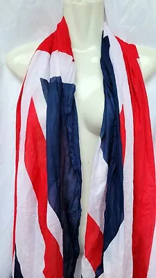 Vintage Scarves Women England London British Flag Travel Theme Oversized Scarf • $45