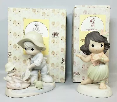 PRECIOUS MOMENTS Lot Of 2 Figurines | Hula Dampen 1993 1995 Enesco Vintage  • $19.99