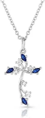 Montana Silversmiths Women's Cross Necklace (Blue Crystal Cross) • $55