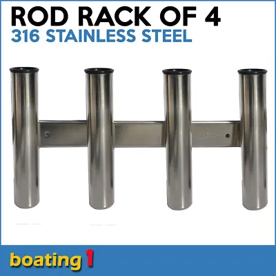 $42.50 • Buy 4 Way Rod Combing Rack - 316 Stainless Steel Rod Holder Storage Fishing 