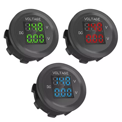 Motorcycle Car Dual LED Digital Voltmeter Ammeter Amp Volt Meter 12-24V Universa • $8.27