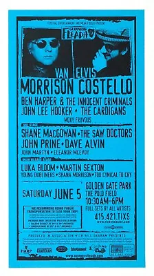 Van Morrison Poster W/ Elvis Costello 1996 Jun 5 San Francisco • $20