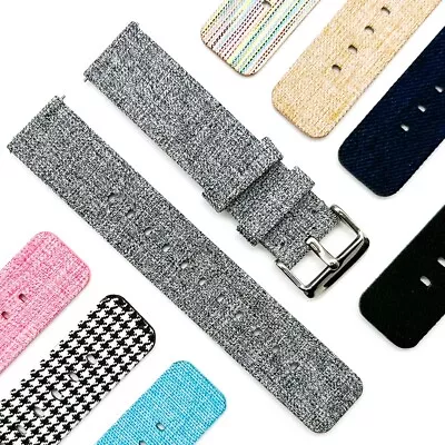 Watch Strap Woven Fabric Band Two Piece Nylon Quick Release 14 16 18 20 22 MM • £10.95