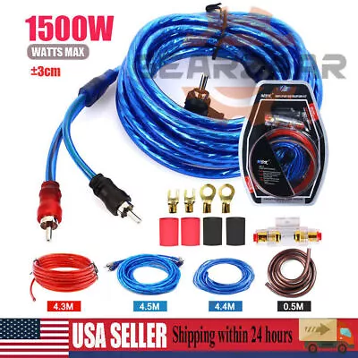 1500W Amp Car Audio Cable Kit Amplifier Install RCA Subwoofer Sub Wiring 8Gauge • $7.19