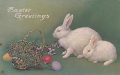 Easter Greetings  - Cute Bunnies  With Eggs • $3