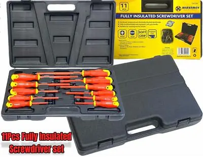 £19.79 • Buy Electricians Screwdriver Set Tool Electrical Fully Insulated 11 Pc With Kit Case