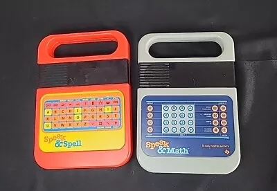 Lot Of 2 Speak And Spell And Speak And Math Vintage Both Work • $16.99