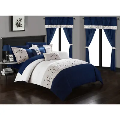 Sonita 20-Pc Bedding Set: Comforter Sheets Curtains Multi Colors • $66.44