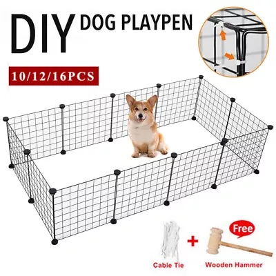 10/12/16/ Panels Pet Foldable Cage Fence Dog Puppy Rabbit Playpen Run Crate • £5.99