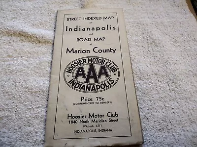 Hoosier Motor Club AAA Map Of Indianapolis • $15