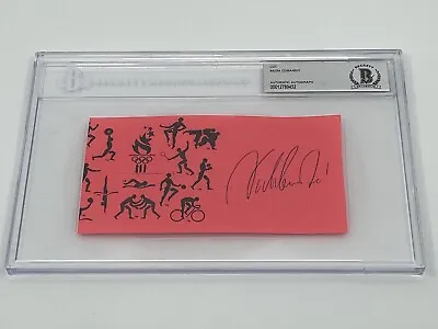 Nadia Comaneci Olympics Gymnast Signed Autograph 3 X 6 Cut BAS Beckett *52 • $44.99