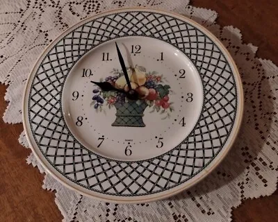 Villeroy & Boch Basket Porcelain Quartz Wall Clock Works 10  Round • $79.95