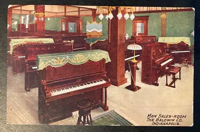 Vintage Postcard Indianapolis Indiana Baldwin Piano Sales Room E • $2.99