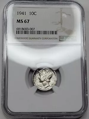 1941 10c Mercury Dime NGC MS67 PQ High Grade Superb Gem See Pics *F919 • $65