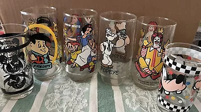 Lot Of 6 Vintage Collectible Character Drinking Glasses Ronald Mcdonald Disney • $30