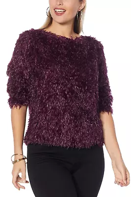G By Giuliana Black Label Feather Top Rich Purple • $27.99