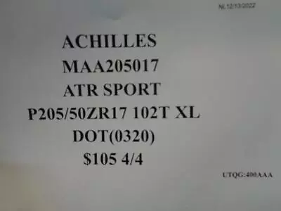 Achilles Atr Sport P 205 50 17 93w Xl Tires Maa205017 Tire Bq4 • $86.39