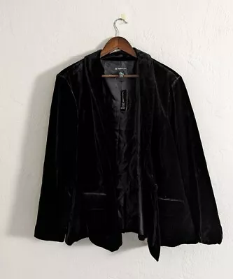 INC Plus Size 3x Black One-Button Velvet Blazer • $65