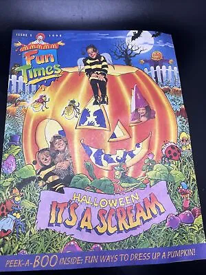 McDonald's McDonaldland Fun Times Issue 5 1996 Halloween Its A Scream Peek A Boo • $6.74