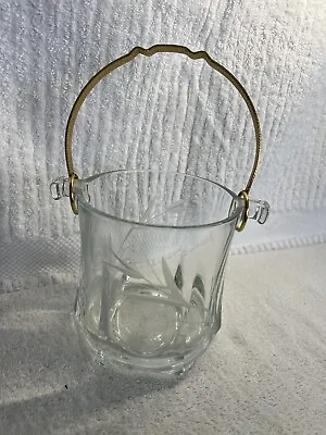 Vintage Italian Etched Art Glass Ice Bucket • $21.99