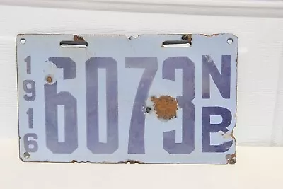 1916 NEW BRUNSWICK Porcelain License Plate Canada • $112.50