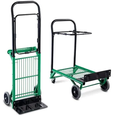£39.49 • Buy Folding Hand Trolley Height Adjustable Platform Cart Hand Truck With 4 Wheels