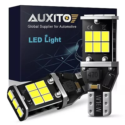 2x AUXITO T15 W16W 921 912 955 6000K Xenon White LED Reverse Wedge Light Bulb • £8.59