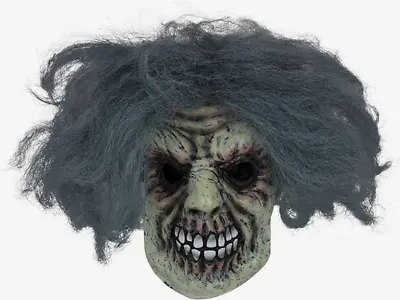 Zombie Mask Adults Mens Ladies Fancy Dress Halloween Mask With Grey Hair • £4.99