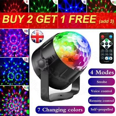 Party Magic Ball Light LED Party Disco RGB Rotating Laser Projector Stage Lights • £8.79